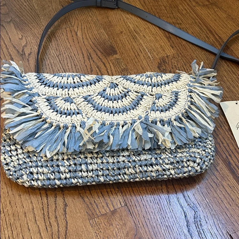 Patricia Nash Loulia Clutch Crossbody Bag - NATURAL/BLUE FOG NWT - Picture 3 of 8